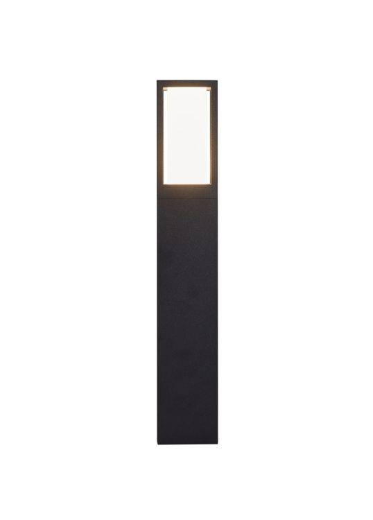 Avenue Outdoor Post - Black Metal & Matt White Polycarbonate 450mm - Comet Lighting