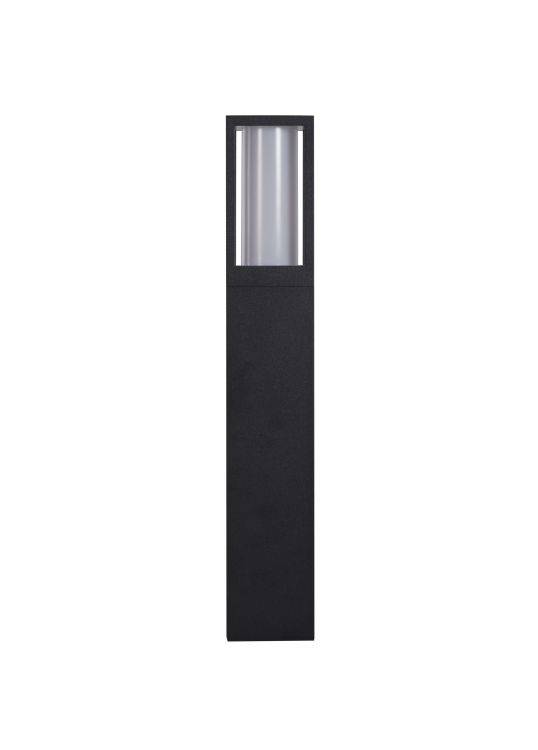 Avenue Outdoor Post - Black Metal & Matt White Polycarbonate 450mm - Comet Lighting