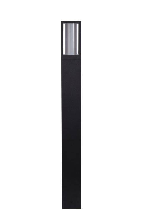 Avenue Outdoor Post - Black Metal & Matt White Polycarbonate 730mm - Comet Lighting