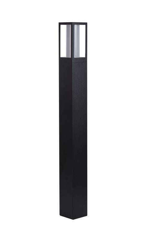 Avenue Outdoor Post - Black Metal & Matt White Polycarbonate 730mm - Comet Lighting