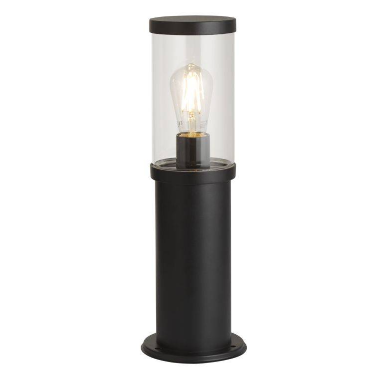 Bakerloo Outdoor Post - Black Metal & Polycarbonate 450mm - Comet Lighting