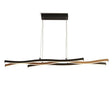 Bloom Swirl LED Pendant - Black Metal & Wood Effect - Comet Lighting