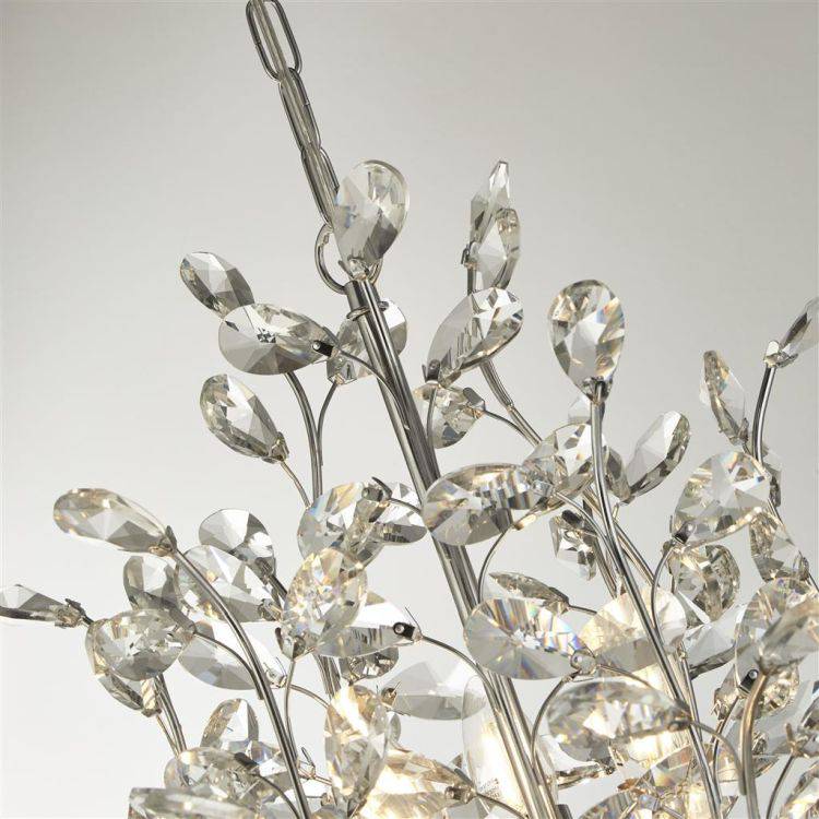 Bouquet 11Lt Pendant - Chrome & Crystal Glass - Comet Lighting