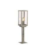 Box II 500mm Outdoor Post - Silver & Clear Glass| IP44 - Comet Lighting