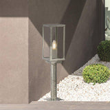 Box II 500mm Outdoor Post - Silver & Clear Glass| IP44 - Comet Lighting