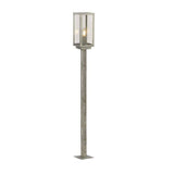 Box II 900mm Outdoor Post - Silver & Clear Glass| IP44 - Comet Lighting