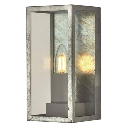 Box II Outdoor Wall Light - Silver & Clear Glass| IP44 - Comet Lighting