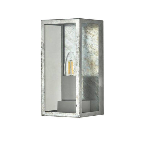 Box II Outdoor Wall Light - Silver & Clear Glass| IP44 - Comet Lighting