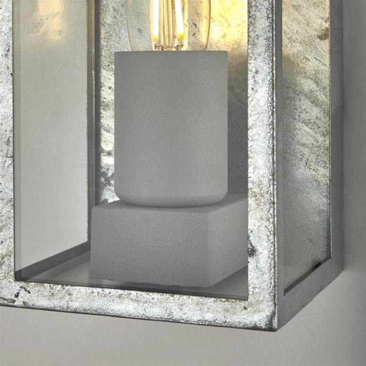 Box II Outdoor Wall Light - Silver & Clear Glass| IP44 - Comet Lighting