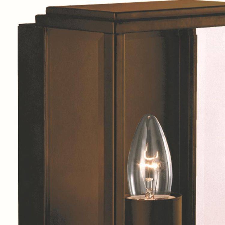 Box Outdoor Wall & Porch Light - Rustic Brown & Glass - Comet Lighting