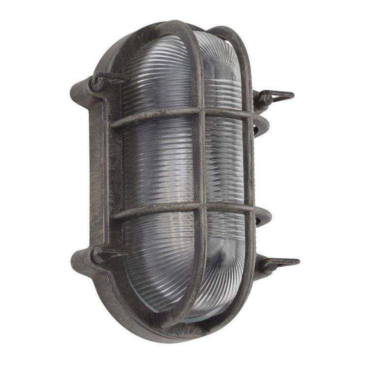 Bulkhead Outdoor Light Oval - Black Silver Aluminium| IP44 - Comet Lighting