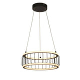 Circolo Cage LED Drum Pendant 38cm - Black Metal - Comet Lighting