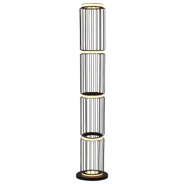 Circolo Cage LED Floor Lamp - Black Metal - Comet Lighting