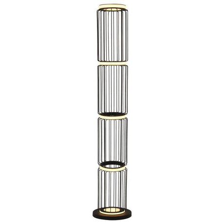 Circolo Cage LED Floor Lamp - Black Metal - Comet Lighting