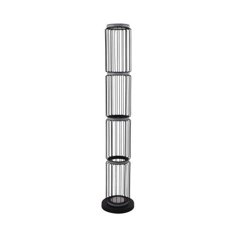 Circolo Cage LED Floor Lamp - Black Metal - Comet Lighting