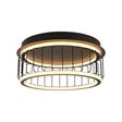 Circolo Cage LED Flush 40cm  - Black Metal - Comet Lighting