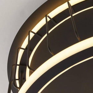 Circolo Cage LED Flush 40cm - Black Metal - Comet Lighting