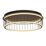 Circolo Cage LED Flush 60cm - Black Metal - Comet Lighting