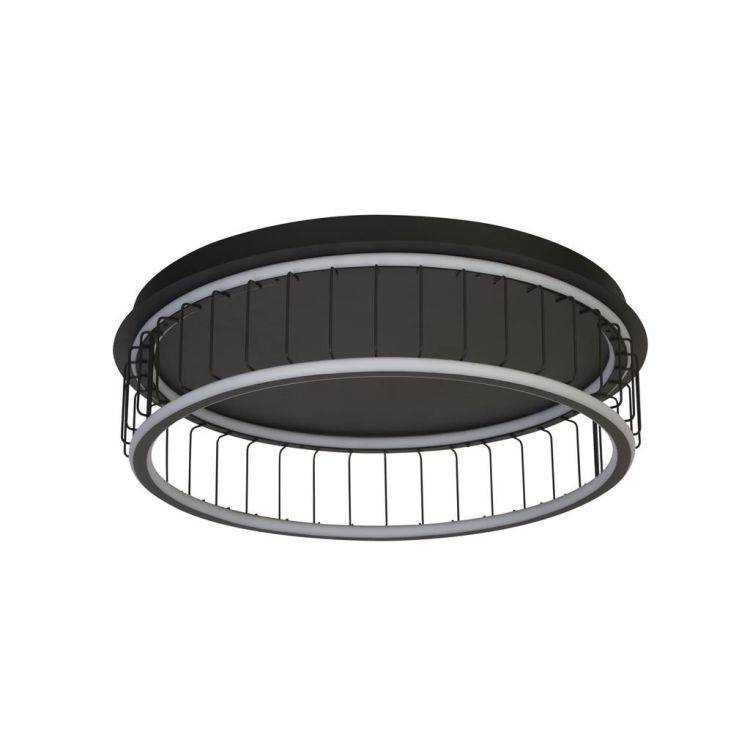 Circolo Cage LED Flush 60cm - Black Metal - Comet Lighting