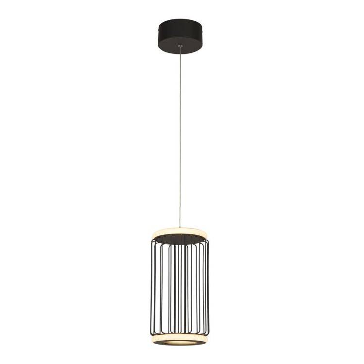 Circolo Cage LED Pendant - Black Metal - Comet Lighting