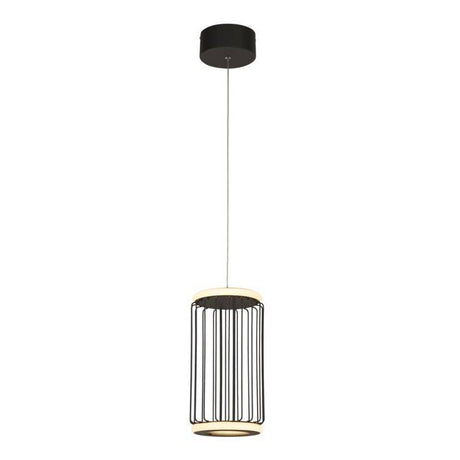 Circolo Cage LED Pendant - Black Metal - Comet Lighting