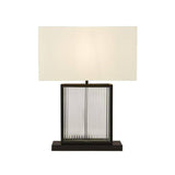 Clarendon Table Lamp - Tempered Glass| Black & Velvet Shade - Comet Lighting