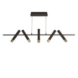 Cylinder 5Lt Bar Ceiling Pendant - Black & Gold - Comet Lighting