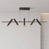 Cylinder 5Lt Bar Ceiling Pendant - Black & Gold - Comet Lighting