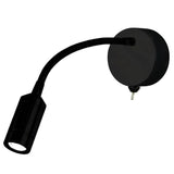 Flexy LED Adjustable Wall Light - Chrome & Matt Black Hea - Comet Lighting