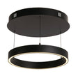 Layla Gesture Control Pendant - Black Metal & Opal Acrylic 440mm - Comet Lighting