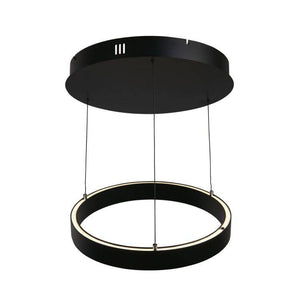 Layla Gesture Control Pendant - Black Metal & Opal Acrylic 440mm - Comet Lighting