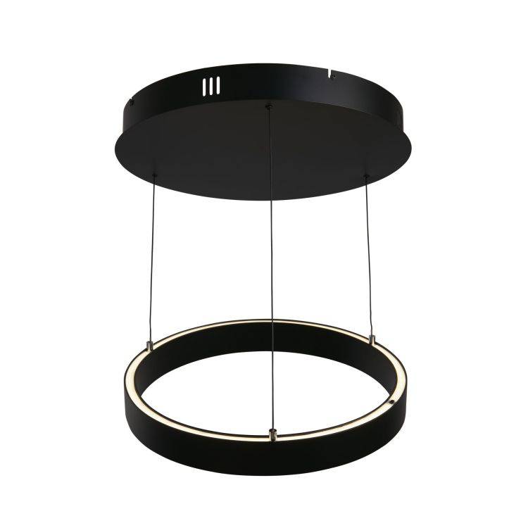 Layla Gesture Control Pendant - Black Metal & Opal Acrylic 440mm - Comet Lighting