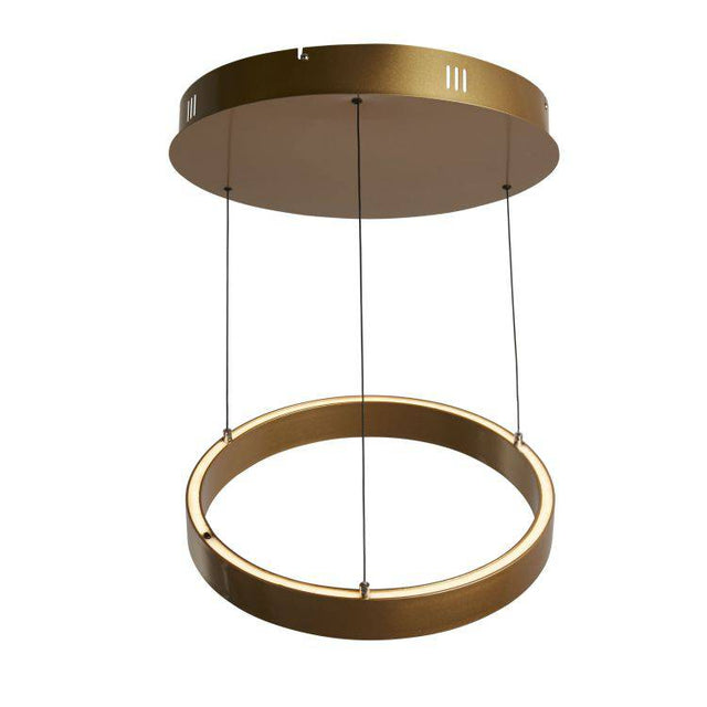 Layla Gesture Control Pendant - Gold Metal & Opal Acrylic 440mm - Comet Lighting