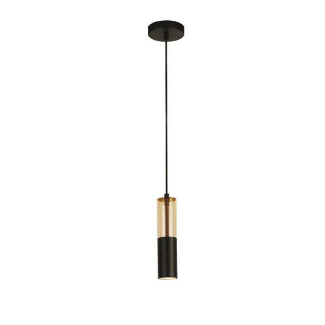 Merrygold Pendant - Amber Acrylic & Black Metal - Comet Lighting