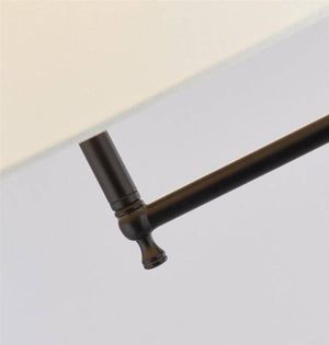 Munich Adjustable Floor Lamp - Matt Black Metal & Linen - Comet Lighting