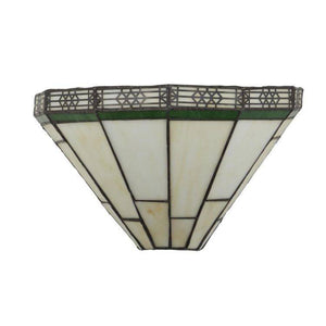 New York Wall Light- Brass & Tiffany Stained Glass - Comet Lighting