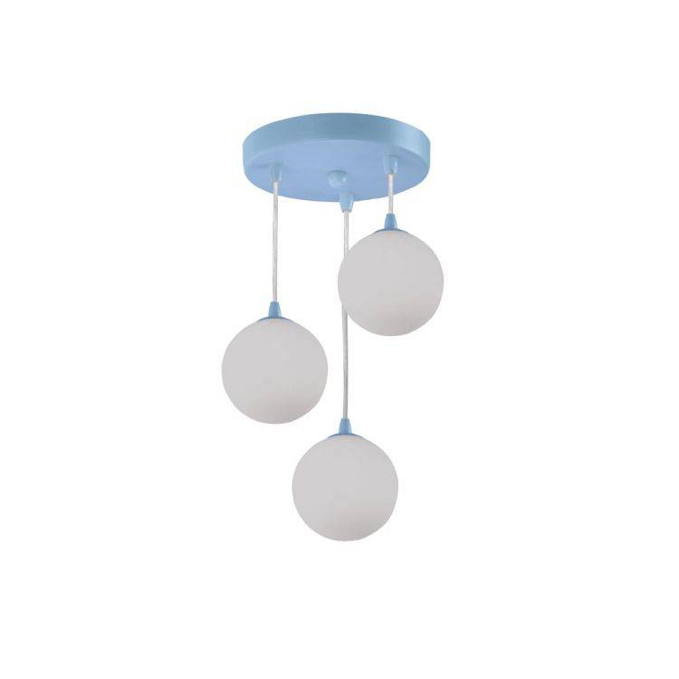 Novelty Kids 3Lt Ceiling Pendant - Metal & Opal Glass - Comet Lighting