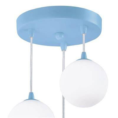 Novelty Kids 3Lt Ceiling Pendant - Metal & Opal Glass - Comet Lighting