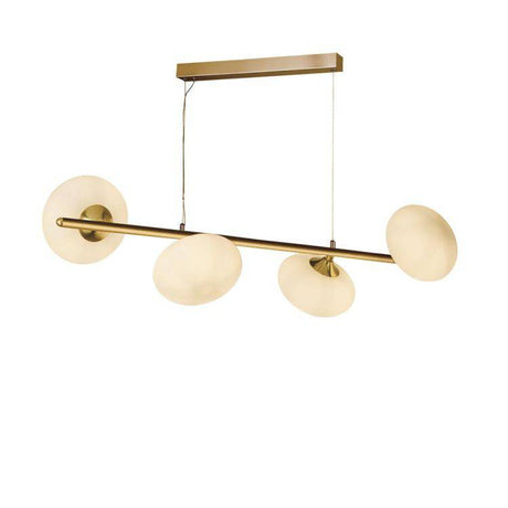 Pebble 4Lt Ceiling Pendant - Gold & White Oval Glass - Comet Lighting