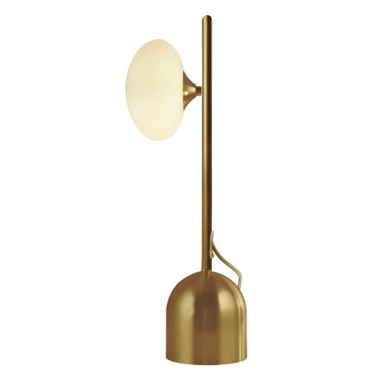 Pebble Table Lamp - Gold & White Oval - Comet Lighting