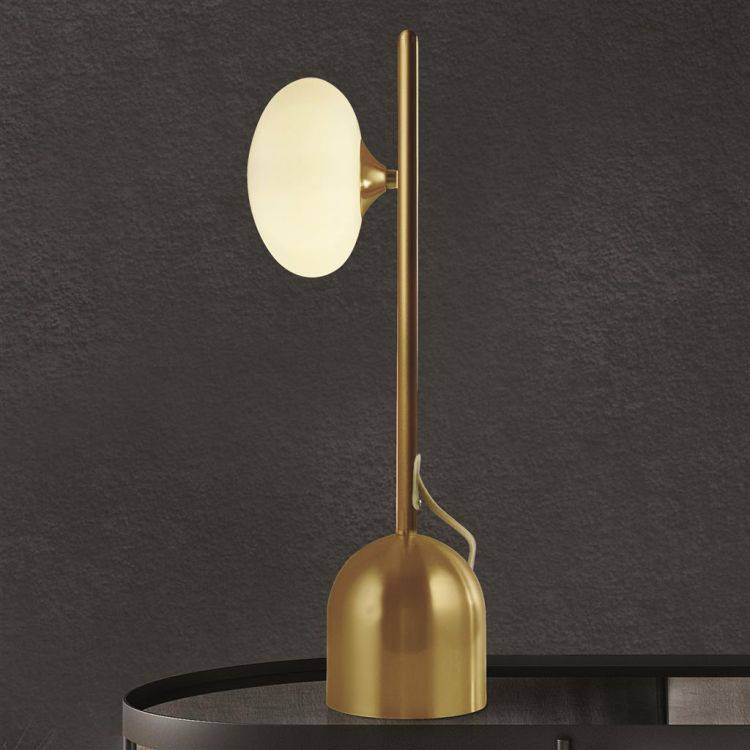 Pebble Table Lamp - Gold & White Oval - Comet Lighting