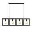 Plaza 4Lt Adjustable Pendant - Matt Black Metal - Comet Lighting