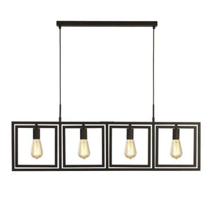 Plaza 4Lt Adjustable Pendant - Matt Black Metal - Comet Lighting