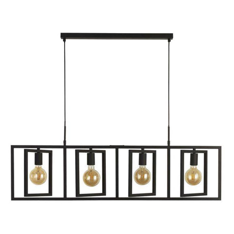 Plaza 4Lt Adjustable Pendant - Matt Black Metal - Comet Lighting