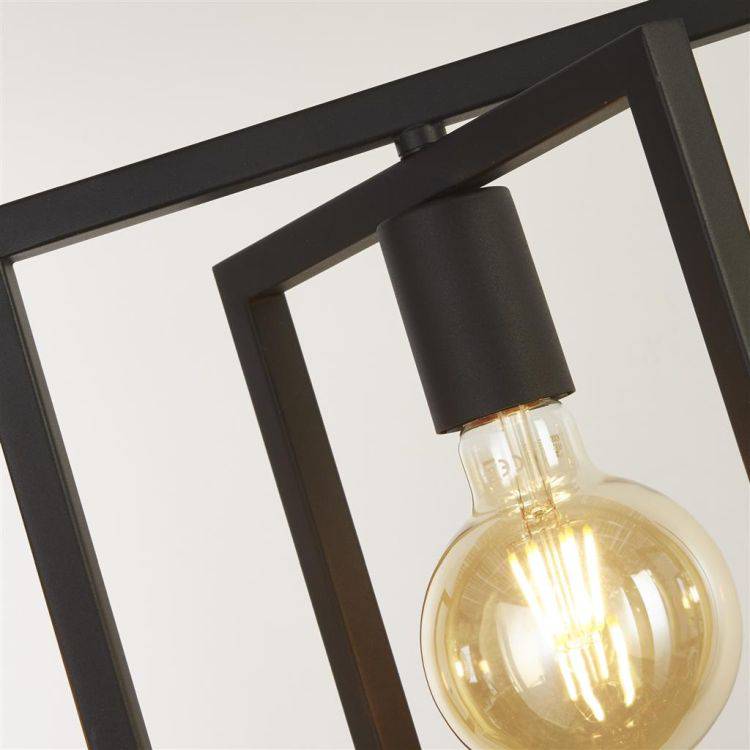 Plaza 4Lt Adjustable Pendant - Matt Black Metal - Comet Lighting