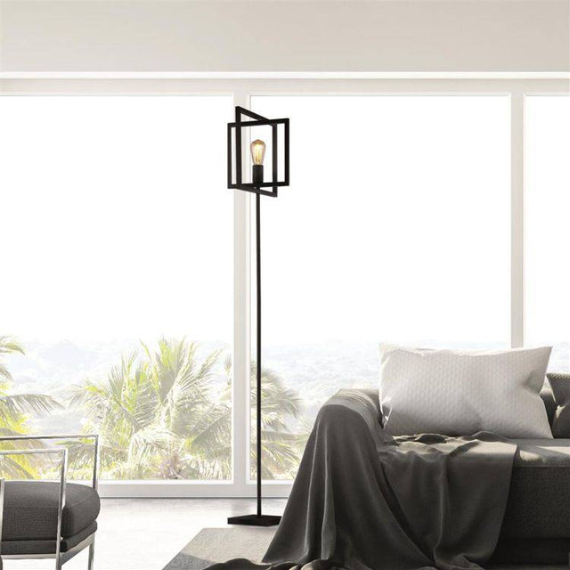 Plaza Adjustable Floor Lamp - Matt Black Metal - Comet Lighting