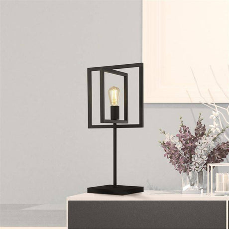 Plaza Adjustable Table Lamp - Matt Black Metal - Comet Lighting