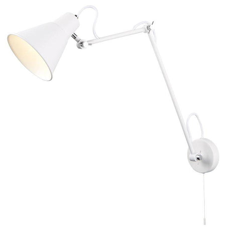 Searchlight 1 Light Adjustable Wall Bracket White Chrome - Comet Lighting