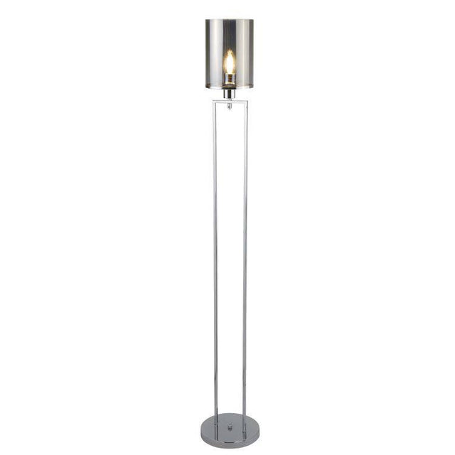 Searchlight 1 Light Floor Lamp Chrome Glass Shades - Comet Lighting