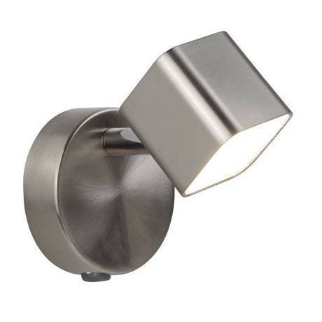 Searchlight 1 Light LED Square Wall Bracket Silver - Comet Lighting